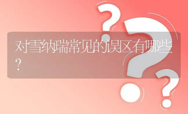 对雪纳瑞常见的误区有哪些？ | 动物养殖问答