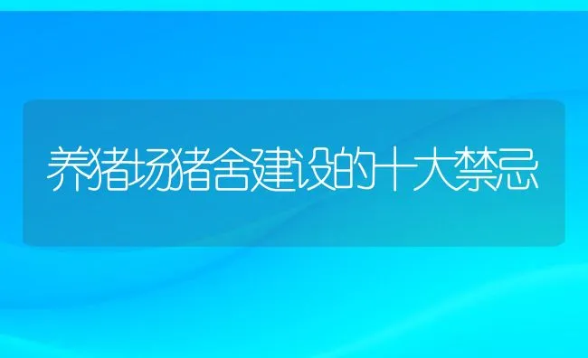 养猪场猪舍建设的十大禁忌 | 动物养殖饲料