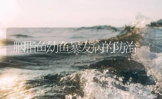 胭脂鱼幼鱼暴发病的防治 | 海水养殖技术