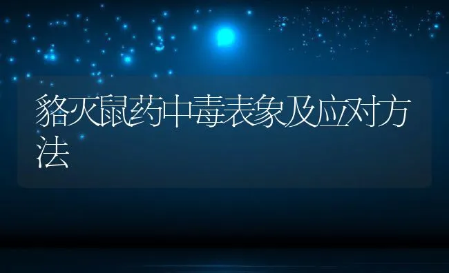 貉灭鼠药中毒表象及应对方法 | 水产养殖知识