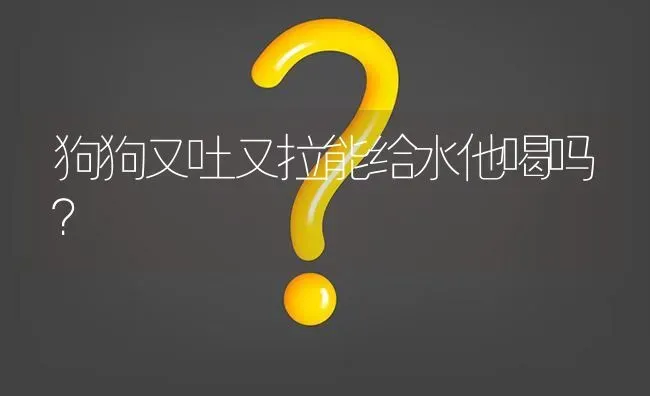 狗狗又吐又拉能给水他喝吗？ | 动物养殖问答