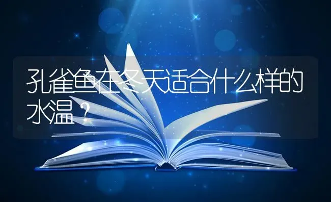 孔雀鱼在冬天适合什么样的水温？ | 鱼类宠物饲养