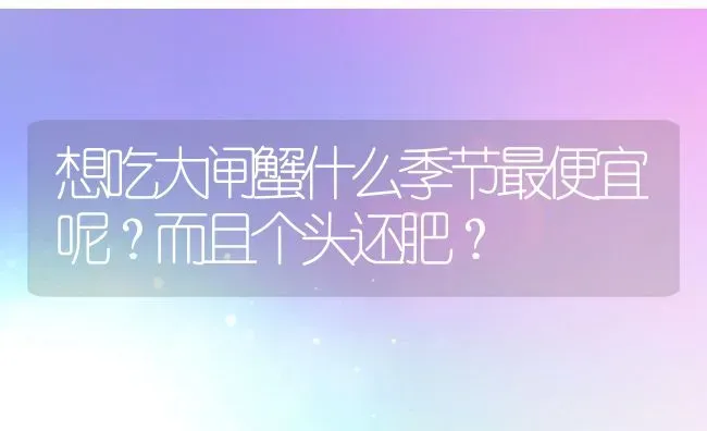 想吃大闸蟹什么季节最便宜呢？而且个头还肥？ | 动物养殖百科