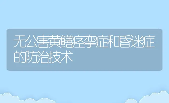 无公害黄鳝痉挛症和昏迷症的防治技术 | 水产养殖知识