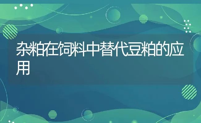 杂粕在饲料中替代豆粕的应用 | 动物养殖学堂