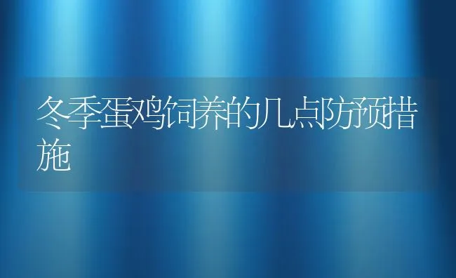 冬季蛋鸡饲养的几点防预措施 | 动物养殖饲料