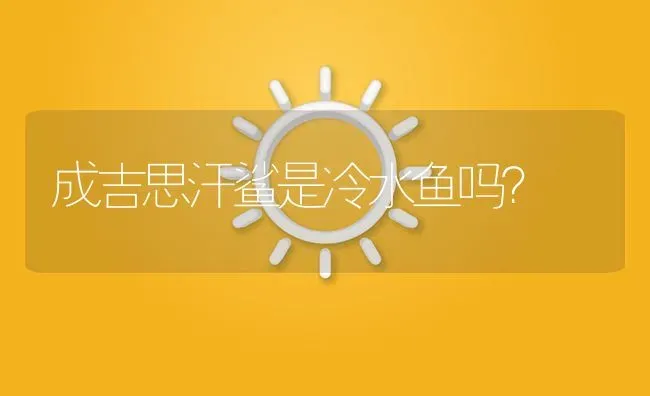 成吉思汗鲨是冷水鱼吗？ | 鱼类宠物饲养