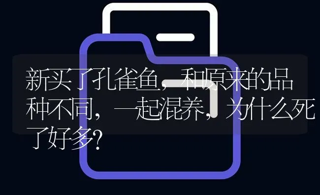 新买了孔雀鱼，和原来的品种不同，一起混养，为什么死了好多？ | 鱼类宠物饲养