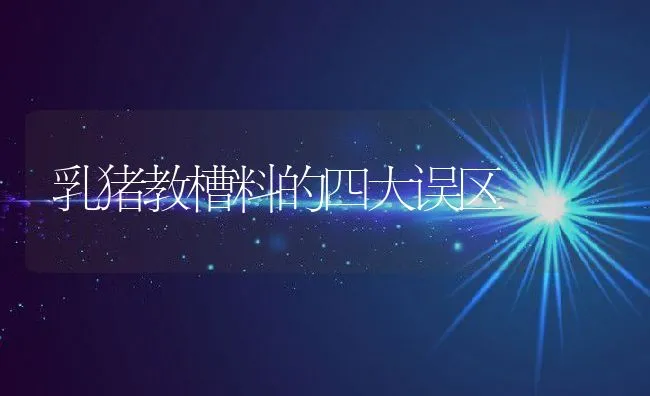 乳猪教槽料的四大误区 | 动物养殖学堂