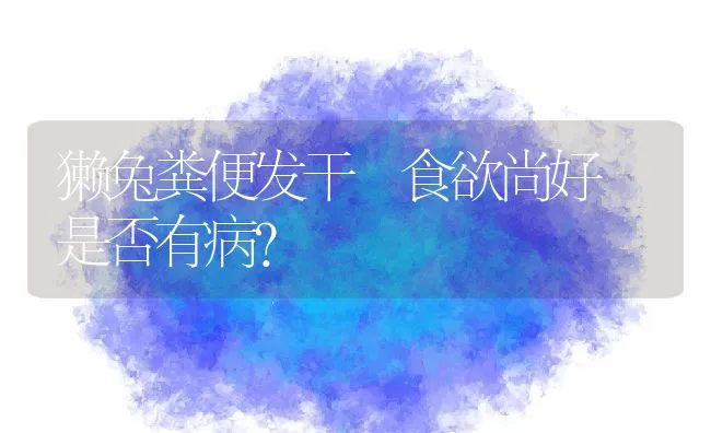 獭兔粪便发干 食欲尚好 是否有病？ | 水产养殖知识