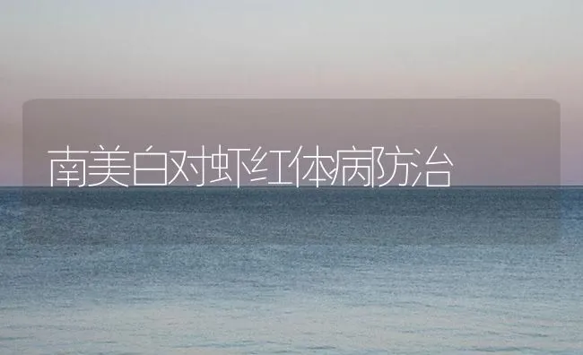 南美白对虾红体病防治 | 海水养殖技术