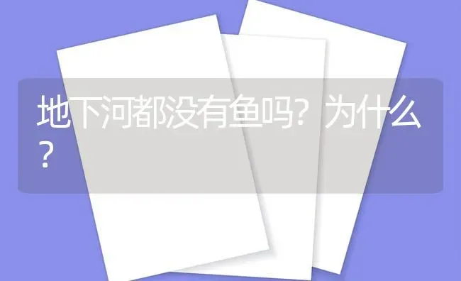 地下河都没有鱼吗？为什么？ | 鱼类宠物饲养