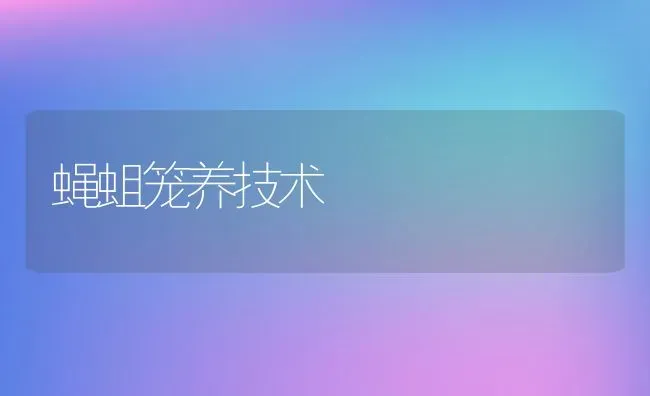 蝇蛆笼养技术 | 动物养殖教程