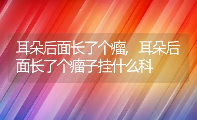 耳朵后面长了个瘤,耳朵后面长了个瘤子挂什么科 | 宠物百科知识