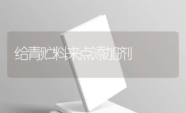 给青贮料来点添加剂 | 动物养殖学堂