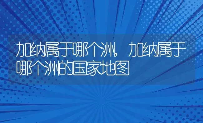 加纳属于哪个洲,加纳属于哪个洲的国家地图 | 宠物百科知识