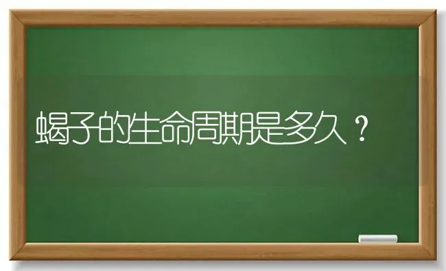 蝎子的生命周期是多久？ | 动物养殖问答