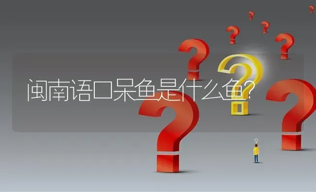 闽南语口呆鱼是什么鱼？ | 鱼类宠物饲养