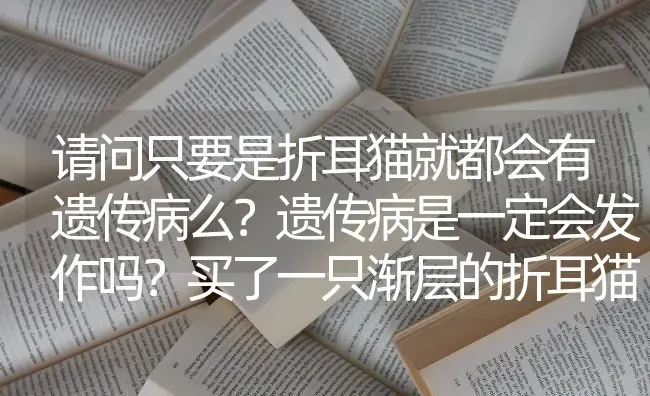 请问只要是折耳猫就都会有遗传病么？遗传病是一定会发作吗？买了一只渐层的折耳猫，爸爸妈妈都是立耳的？ | 动物养殖问答