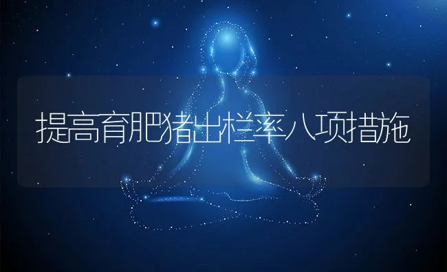 提高育肥猪出栏率八项措施 | 动物养殖学堂