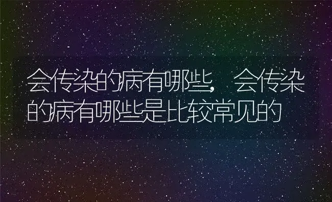 会传染的病有哪些,会传染的病有哪些是比较常见的 | 宠物百科知识