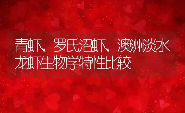 青虾、罗氏沼虾、澳洲淡水龙虾生物学特性比较 | 动物养殖饲料