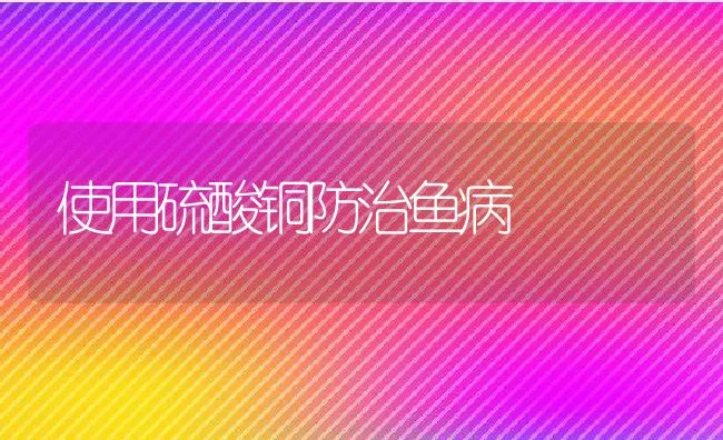 使用硫酸铜防治鱼病 | 水产养殖知识