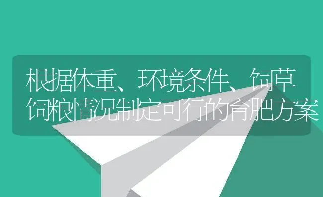 根据体重、环境条件、饲草饲粮情况制定可行的育肥方案 | 动物养殖教程