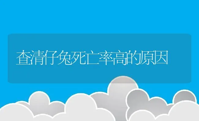 查清仔兔死亡率高的原因 | 水产养殖知识