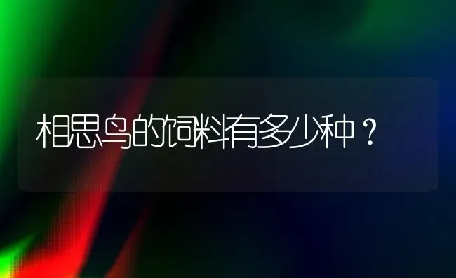 相思鸟的饲料有多少种？ | 动物养殖问答