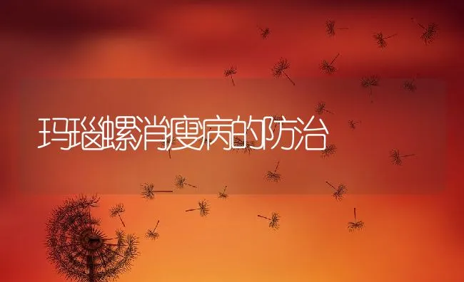 玛瑙螺消瘦病的防治 | 动物养殖学堂