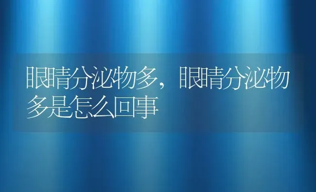 眼睛分泌物多,眼睛分泌物多是怎么回事 | 宠物百科知识