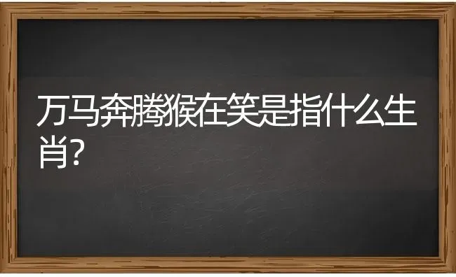 万马奔腾猴在笑是指什么生肖？ | 动物养殖问答