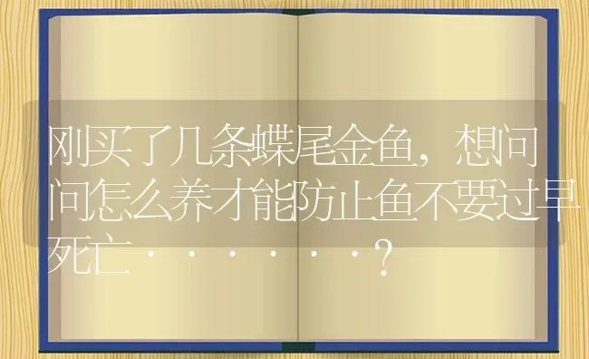 刚买了几条蝶尾金鱼，想问问怎么养才能防止鱼不要过早死亡······？ | 鱼类宠物饲养