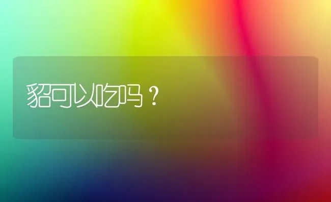 貂可以吃吗？ | 动物养殖问答