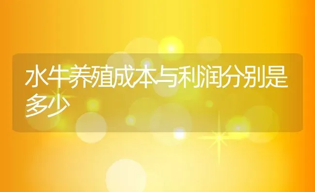 水牛养殖成本与利润分别是多少 | 动物养殖百科