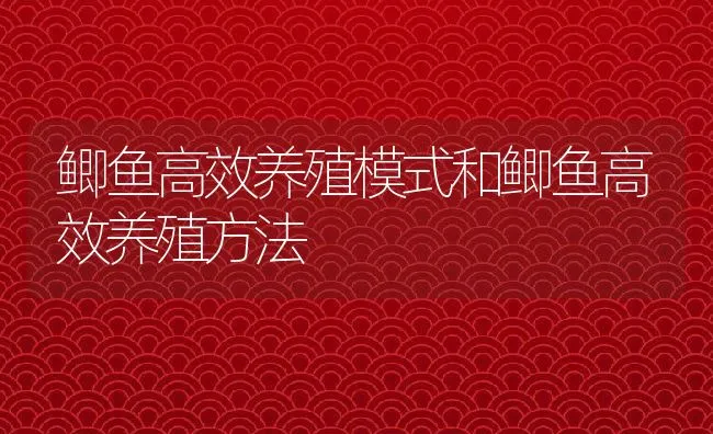 鲫鱼高效养殖模式和鲫鱼高效养殖方法 | 动物养殖饲料