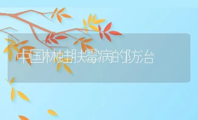 中国林蛙肤霉病的防治 | 水产养殖知识