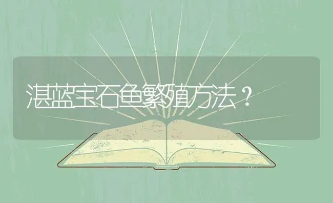 湛蓝宝石鱼繁殖方法？ | 鱼类宠物饲养