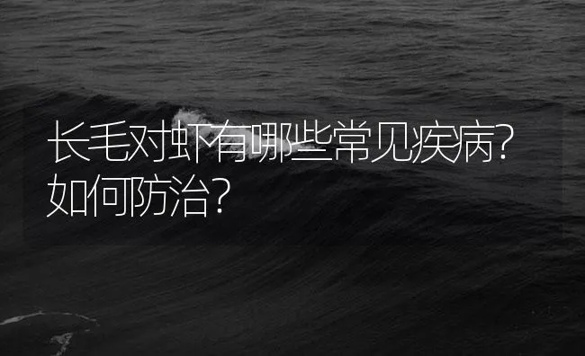 长毛对虾有哪些常见疾病？如何防治？ | 海水养殖技术