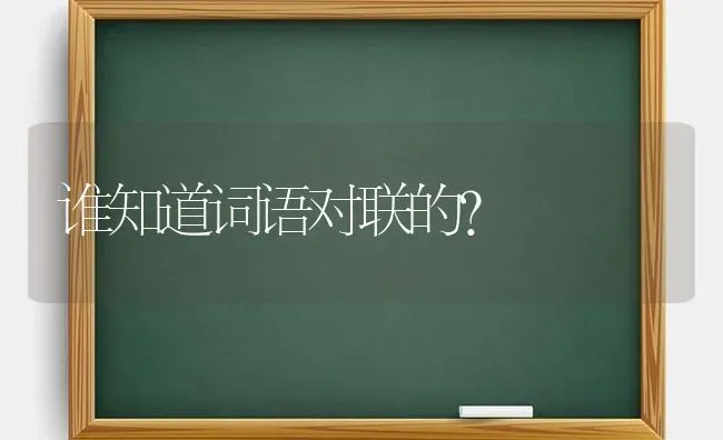 谁知道词语对联的？ | 动物养殖问答