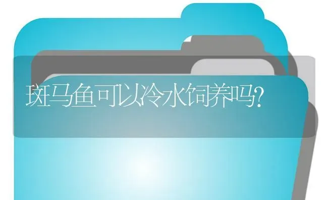 斑马鱼可以冷水饲养吗？ | 鱼类宠物饲养