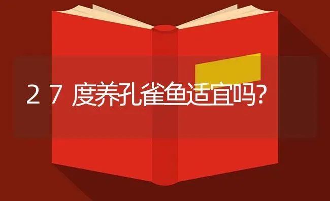 27度养孔雀鱼适宜吗？ | 鱼类宠物饲养