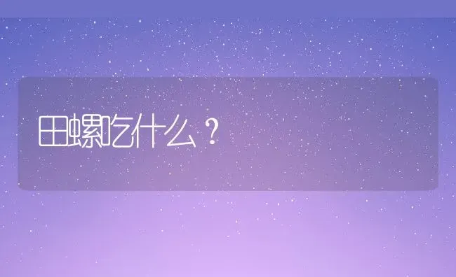 田螺吃什么？ | 动物养殖百科