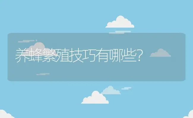 养蜂繁殖技巧有哪些？ | 动物养殖百科