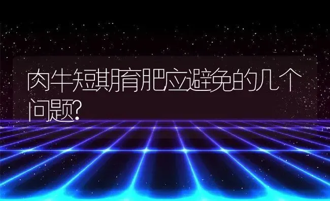 肉牛短期育肥应避免的几个问题? | 动物养殖百科