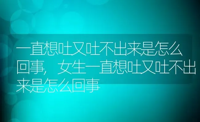 一直想吐又吐不出来是怎么回事,女生一直想吐又吐不出来是怎么回事 | 宠物百科知识