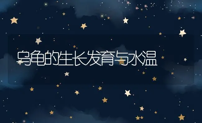 乌龟的生长发育与水温 | 动物养殖学堂