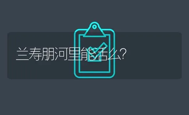 兰寿朋河里能活么？ | 鱼类宠物饲养