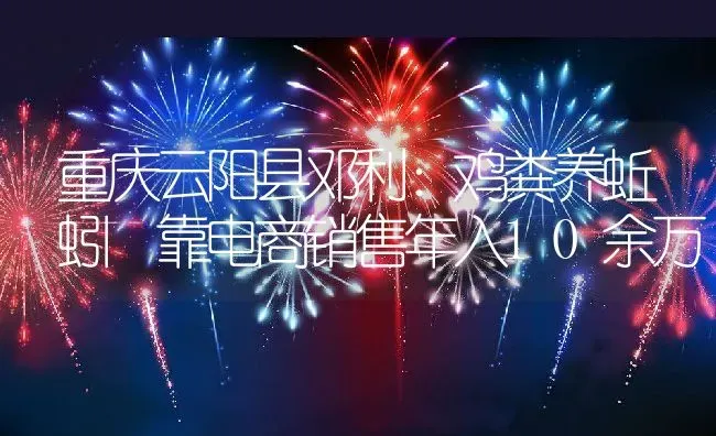 重庆云阳县邓利：鸡粪养蚯蚓 靠电商销售年入10余万 | 动物养殖百科